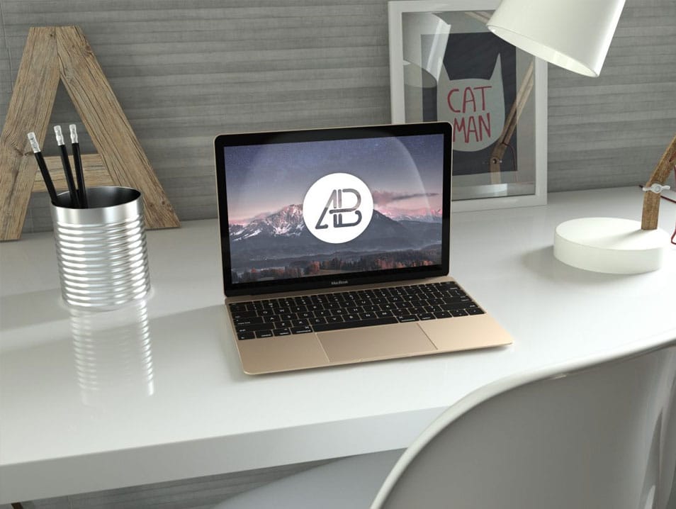 Download Realistic Gold 12-Inch Macbook Mockup » CSS Author