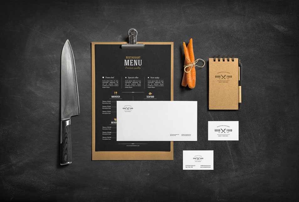 Download Restaurant & Bar Stationery Branding Mockup » CSS Author