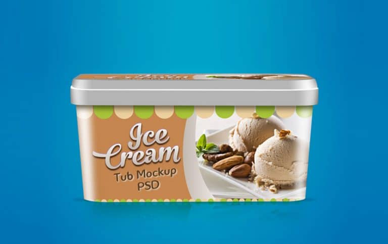 Download Free Ice Cream Tub Packaging Design Mockup Template » CSS Author