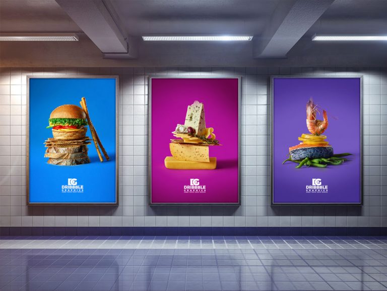 Free Indoor Advertising Poster Billboard Mockup » CSS Author