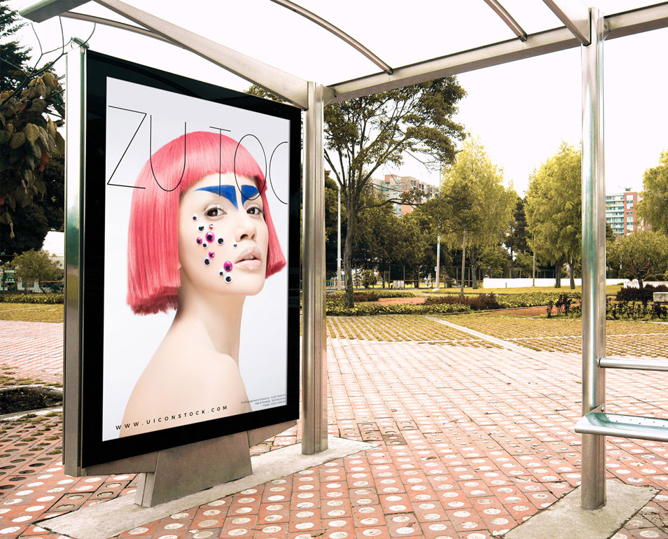 Download Free Outdoor Branding Bus Stop Billboard Mockup PSD » CSS ...