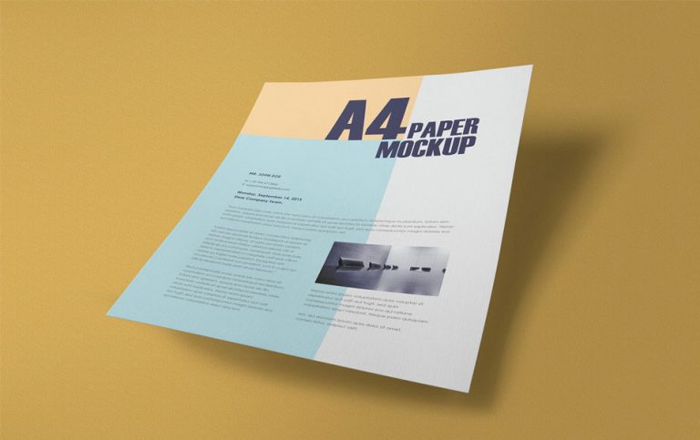 Download Free Textured A4 Paper Mockup PSD » CSS Author