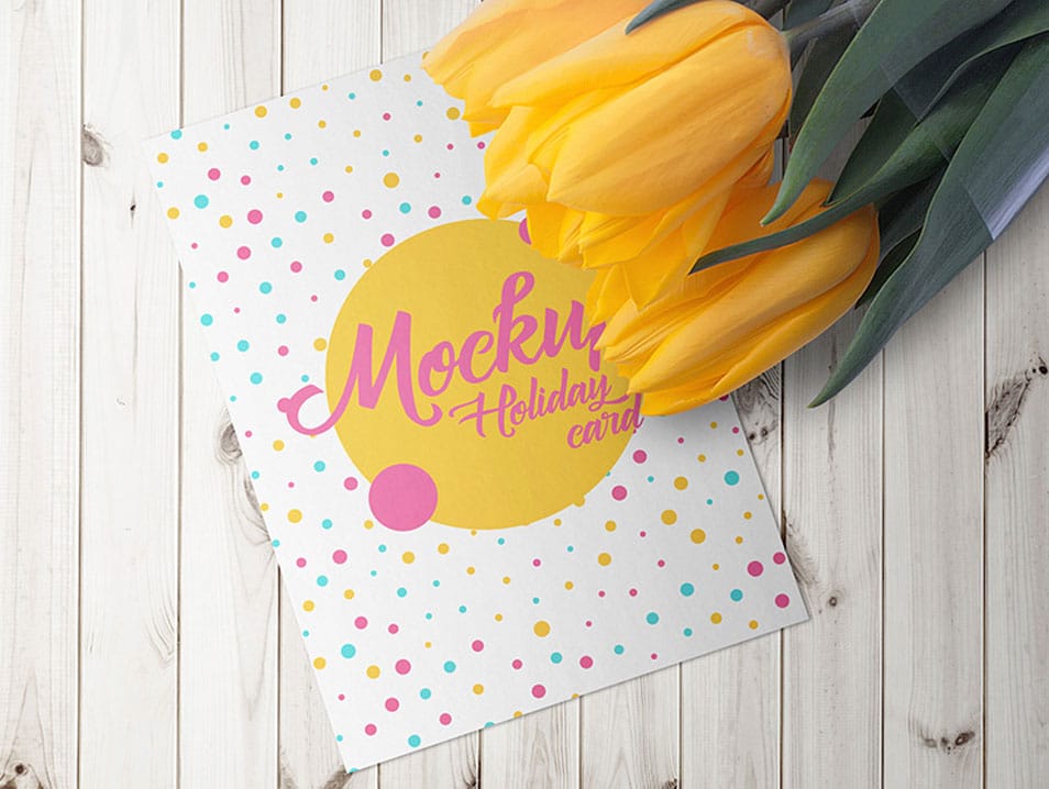 Download Holiday Card With A Tulips PSD Mockups » CSS Author
