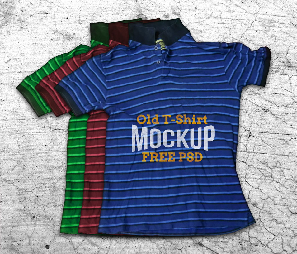 Download Old Crumpled T-Shirt Mockup PSD » CSS Author