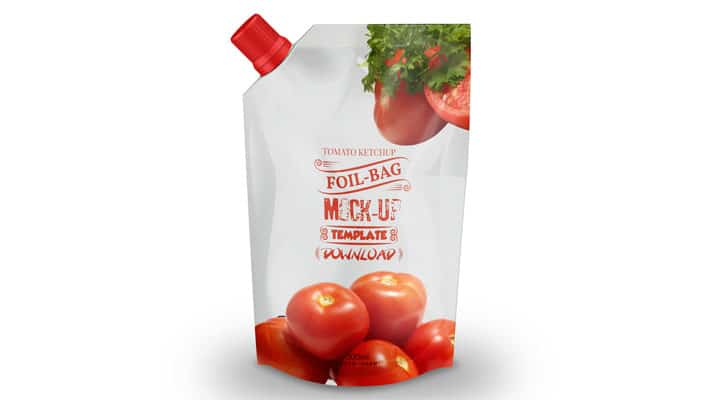 Download Tomato Ketchup Foil Bag PSD Mockup » CSS Author