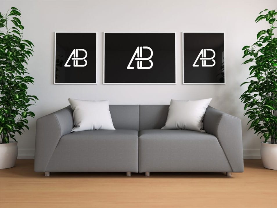 Download Triple Poster In Living Room Mockup » CSS Author