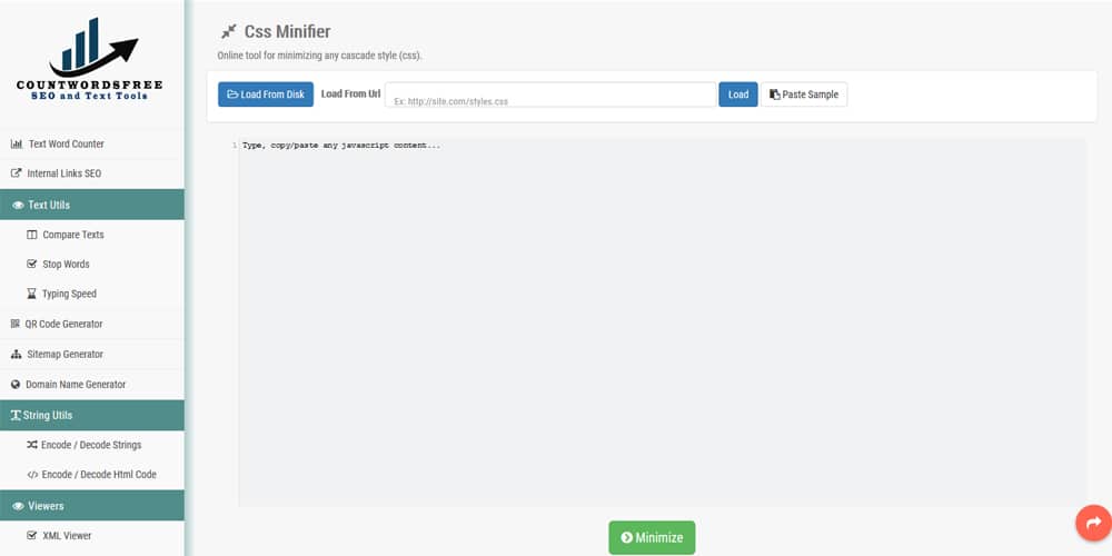 Countwordsfree CSS Minify