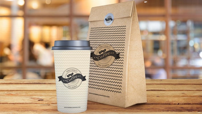 Download Free Coffee Cup And Paper Bag Mockup PSD » CSS Author