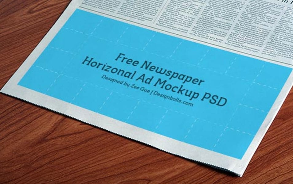 Download Free Horizontal Newspaper Ad Mockup PSD » CSS Author
