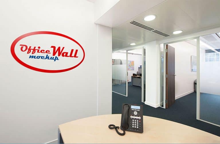 Download Free Indoor Office Wall Sign Mockup PSD » CSS Author