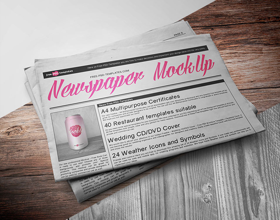 Download Free Newspaper Mock-up In PSD » CSS Author