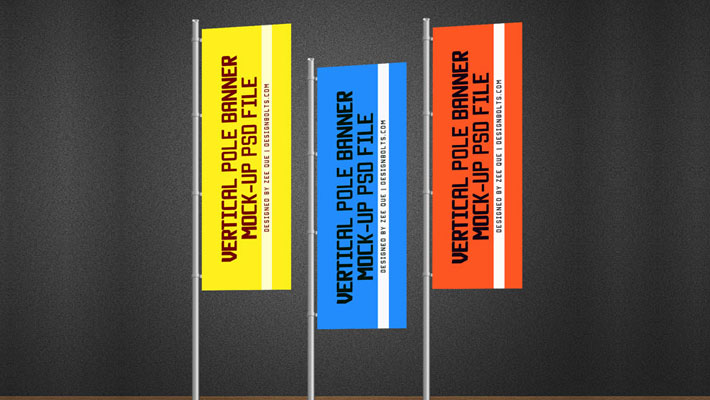 Free Pos Vertical Flag Pole Banner Mock Up Psd Css Author