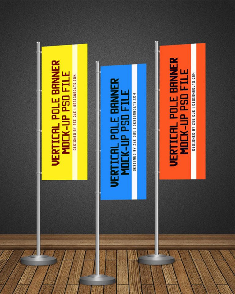 Download Free POS Vertical Flag / Pole Banner Mock-up PSD » CSS Author