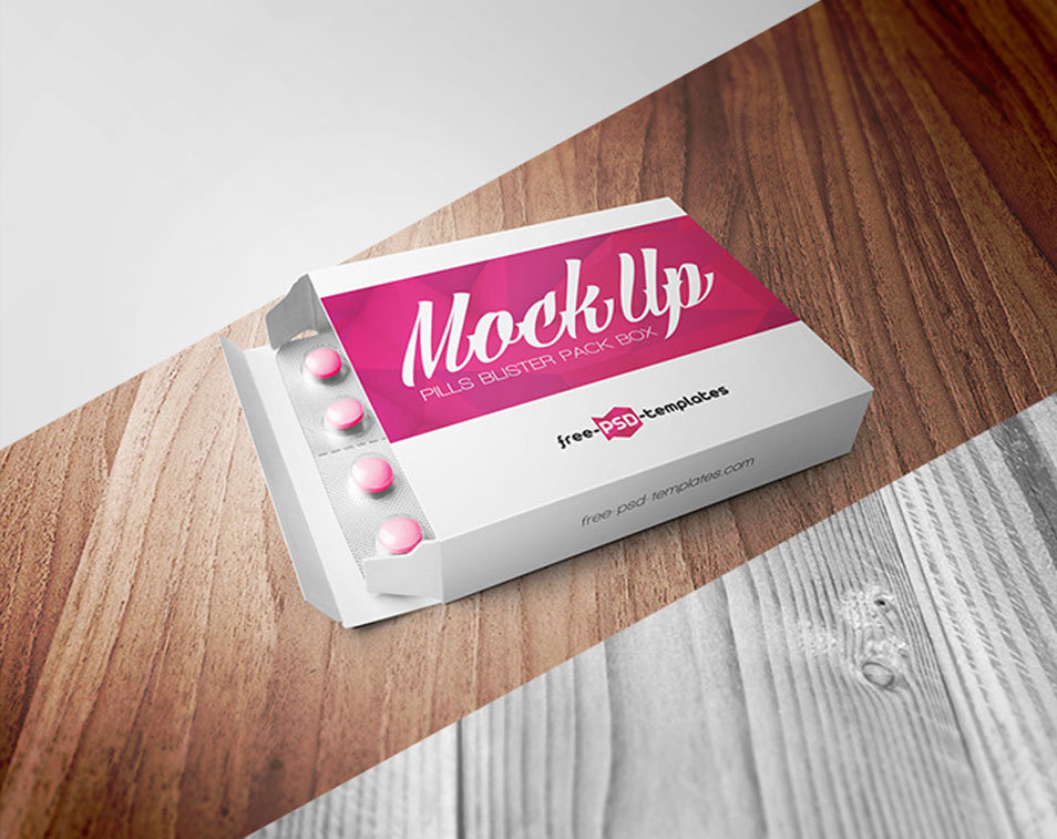 Free Pills Blister Pack Box Mockup In PSD » CSS Author