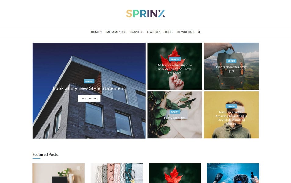 Sprinx Responsive Blogger Template