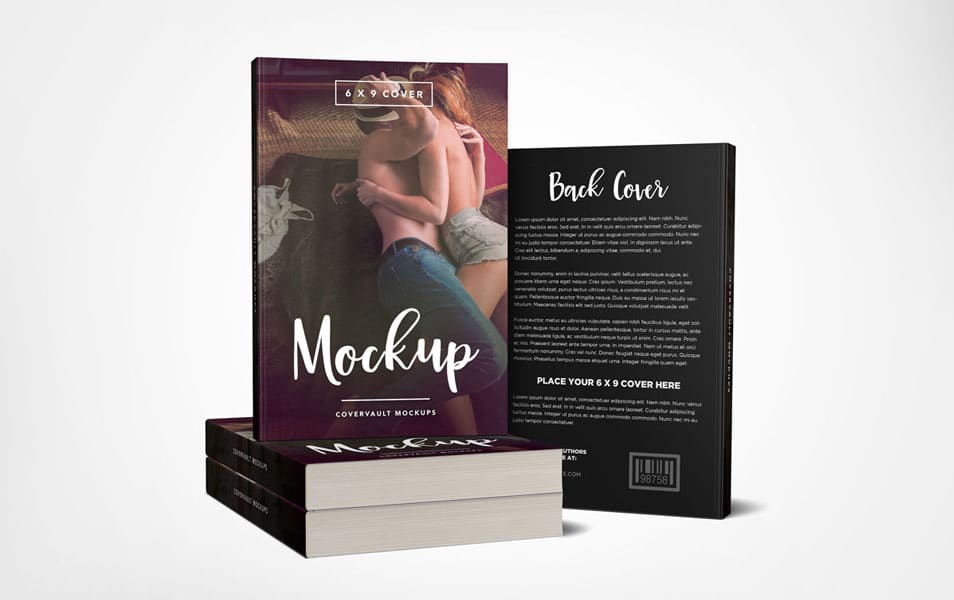 Download Stacked 6 X 9 Book Mockup With Back Cover Css Author