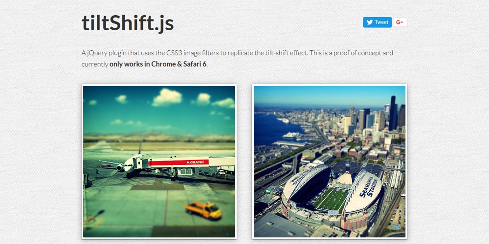 TiltShift js