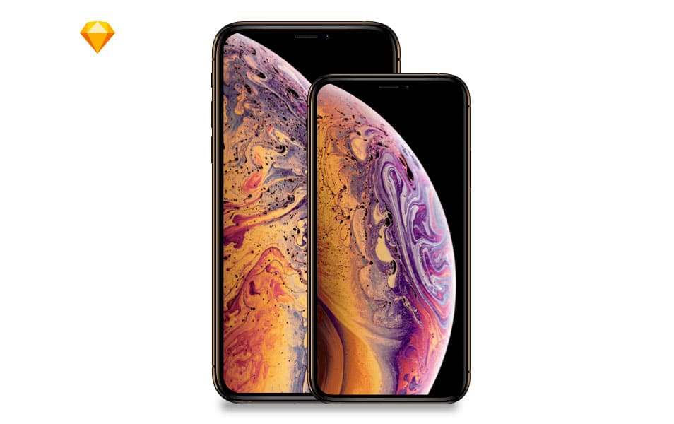 Apple iPhone Xs MockUp free Sketch