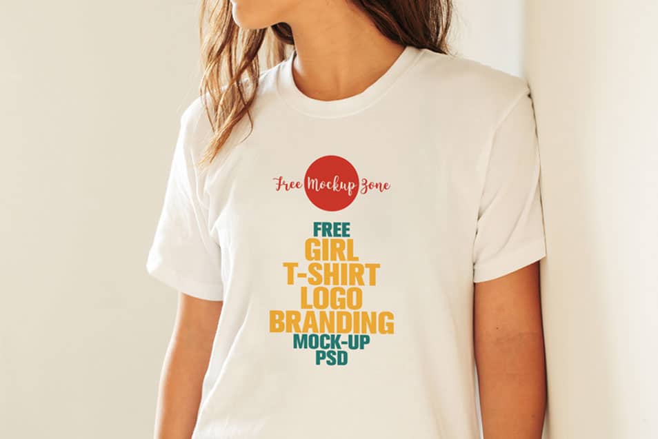 Download Free Flawless Girl T-Shirt Logo Branding Mock-up PSD » CSS ...