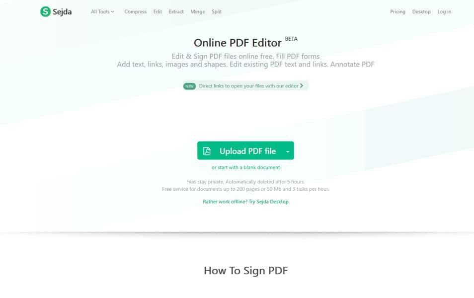 sejda pdf editor online