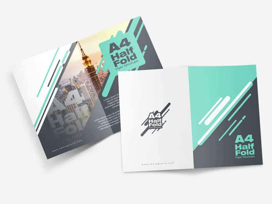 Download A4 Half Fold Flyer Mockups » CSS Author