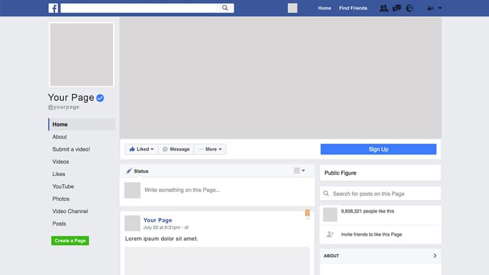 Facebook Page Mockup Template » CSS Author