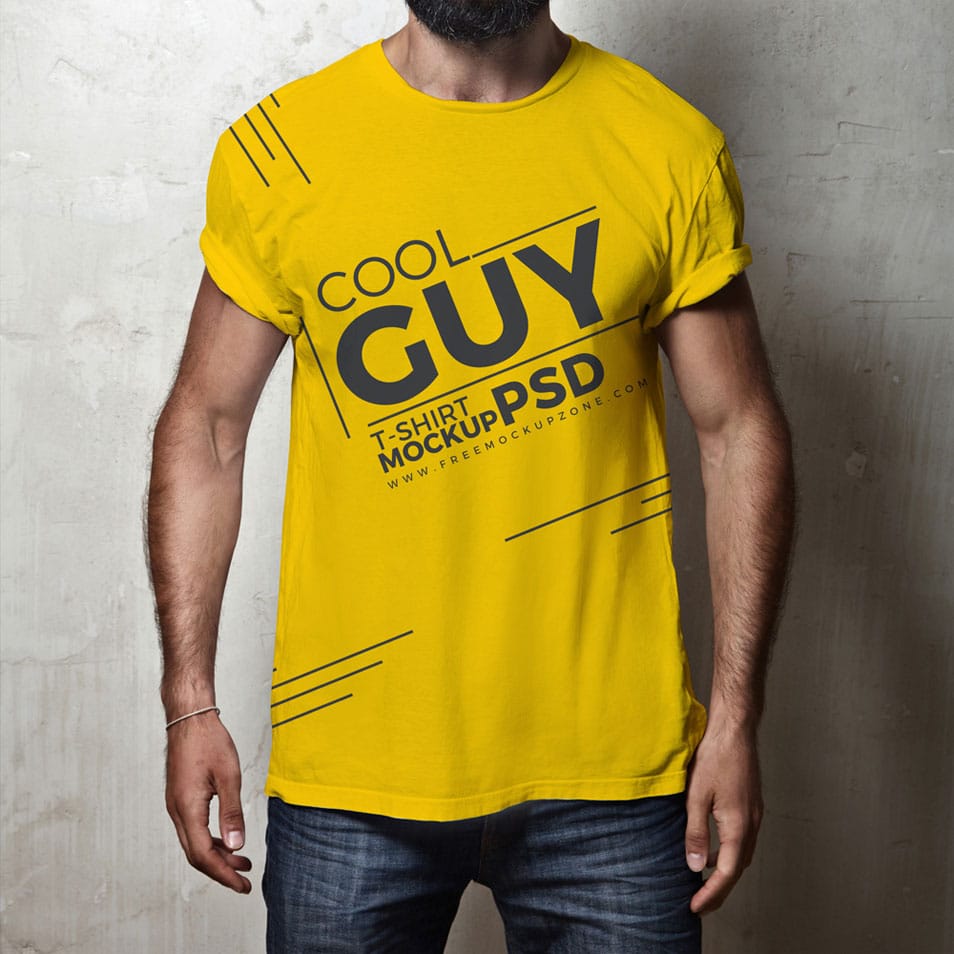 Free Cool Guy T-Shirt MockUp PSD » CSS Author