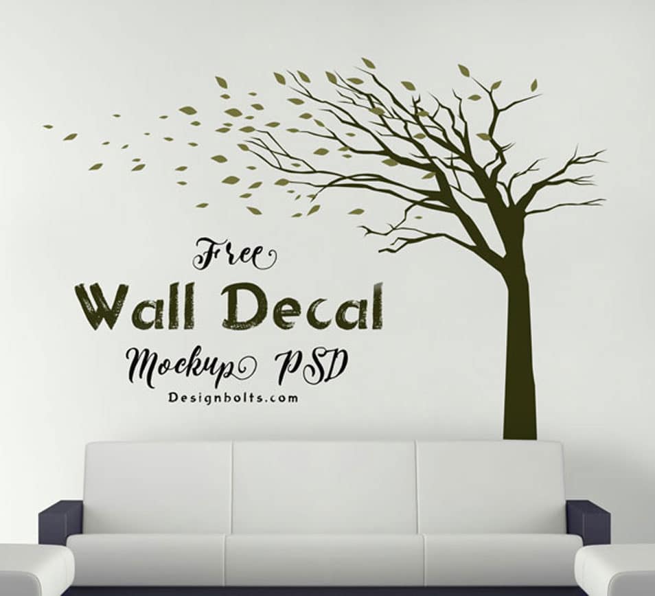 Download Free Vinyl Sticker / Wall Decal Mockup PSD » CSS Author