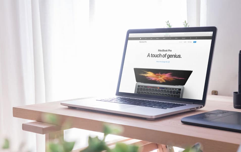 Macbook On Office Desk Mockup » CSS Author