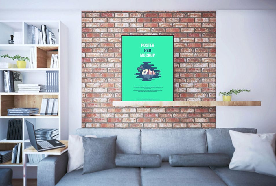 Download Poster On Shelf PSD Mockup » CSS Author