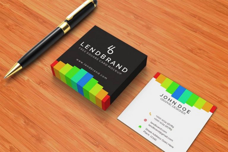 Download Free Square Business Card PSD Mockup » CSS Author