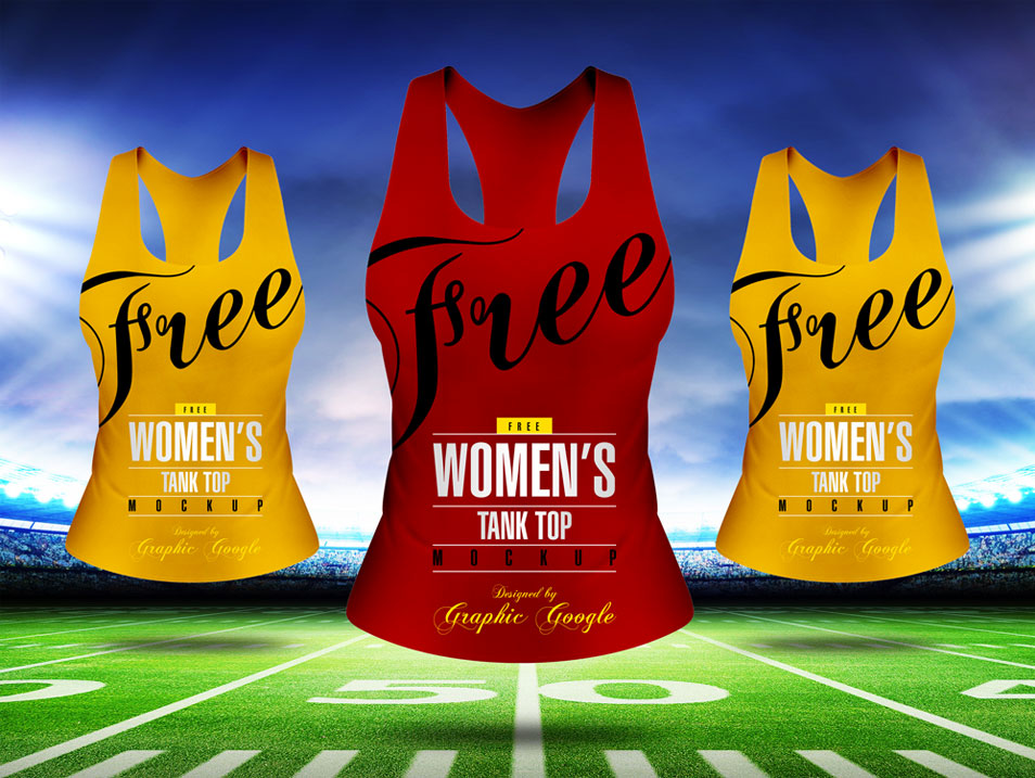 Download Free Front View Women's Tank Top Mock-up PSD » CSS Author