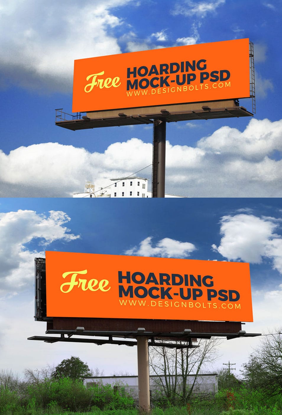 Download 2 Free Outdoor Advertising Billboard (Hoarding) Mockup PSD ... PSD Mockup Templates