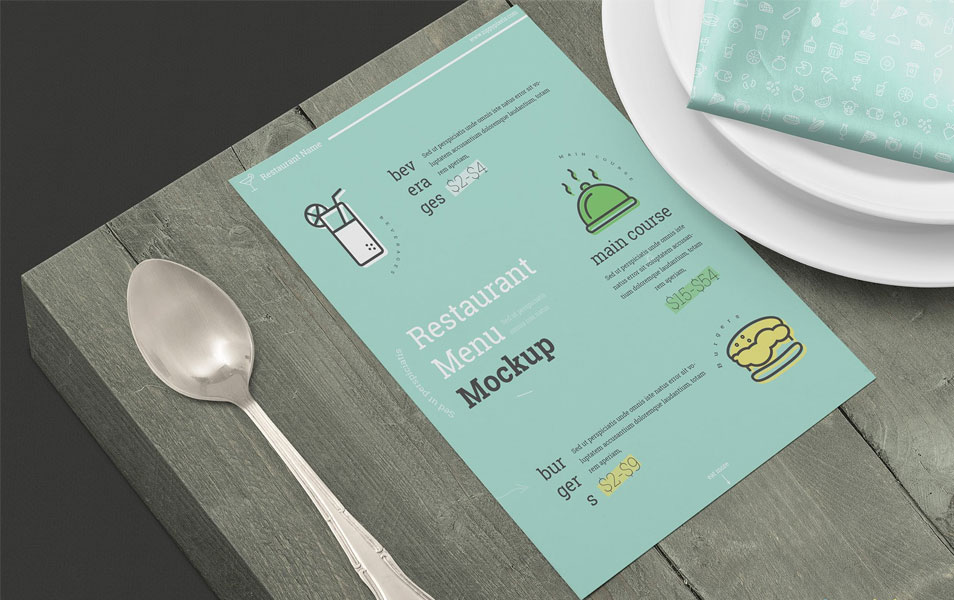 Download Free Restaurant Menu Card Mockup » CSS Author