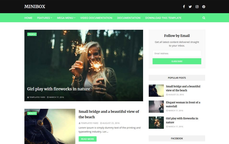 MiniBox Responsive Blogger Template