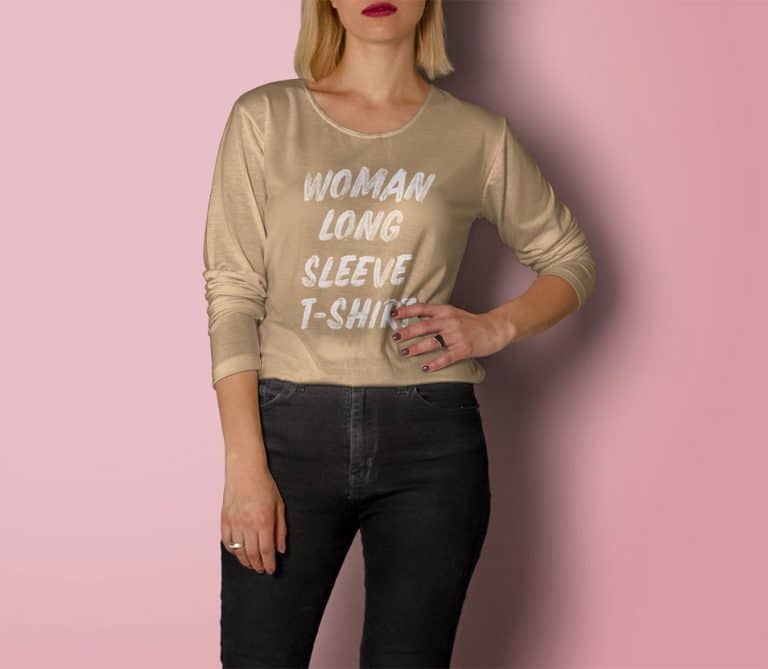 PSD Woman Long Sleeve T-Shirt Mockup » CSS Author