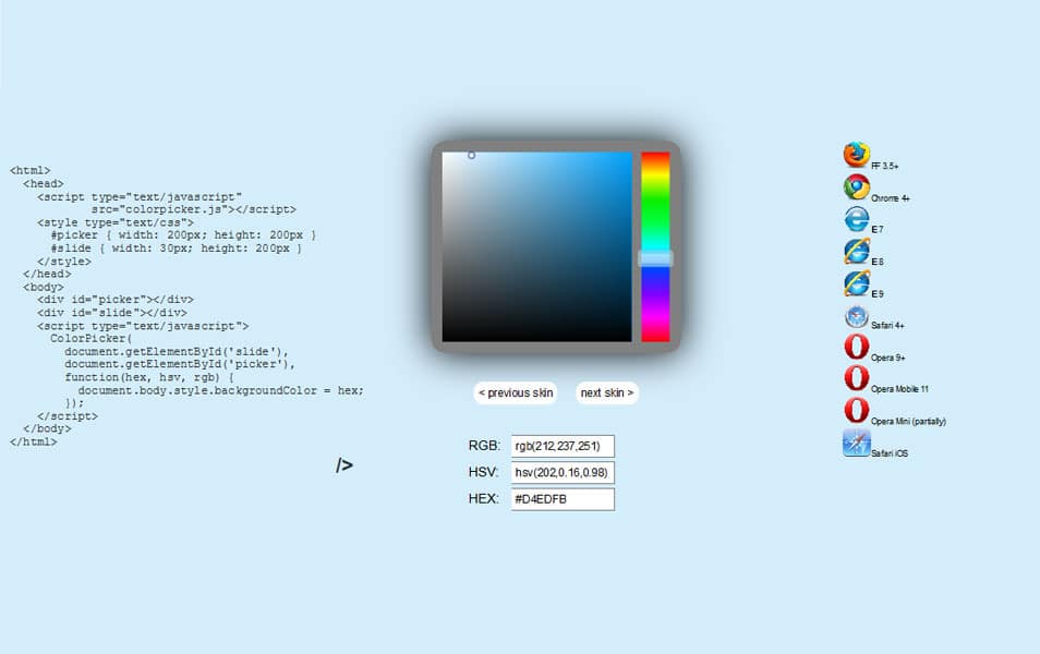 js color picker