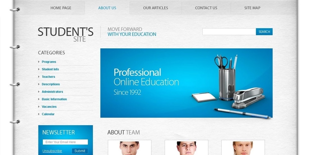 Free Education Html Website Templates Css Author