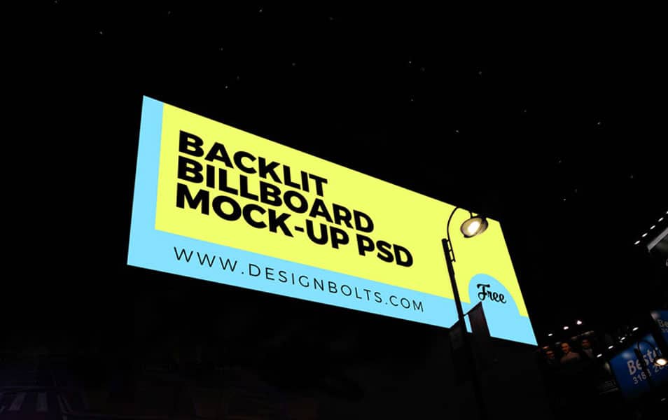Free Nightview Backlit Billboard Mockup PSD » CSS Author