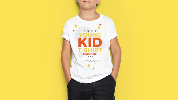 Download Free Young Kid T-Shirt MockUp PSD » CSS Author