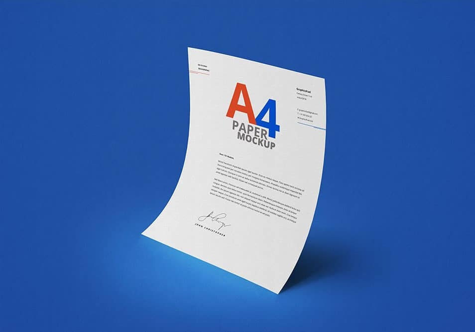 Download A4 Paper Mockup PSD » CSS Author