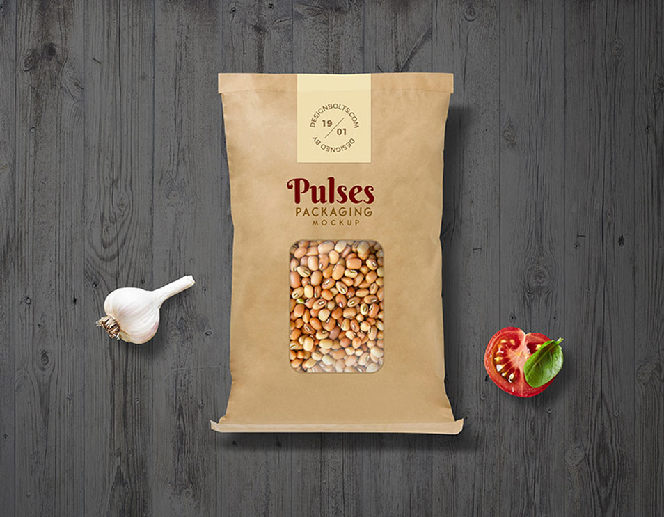 Download Free Pulses Kraft Paper Pouch Packaging Mockup PSD » CSS Author