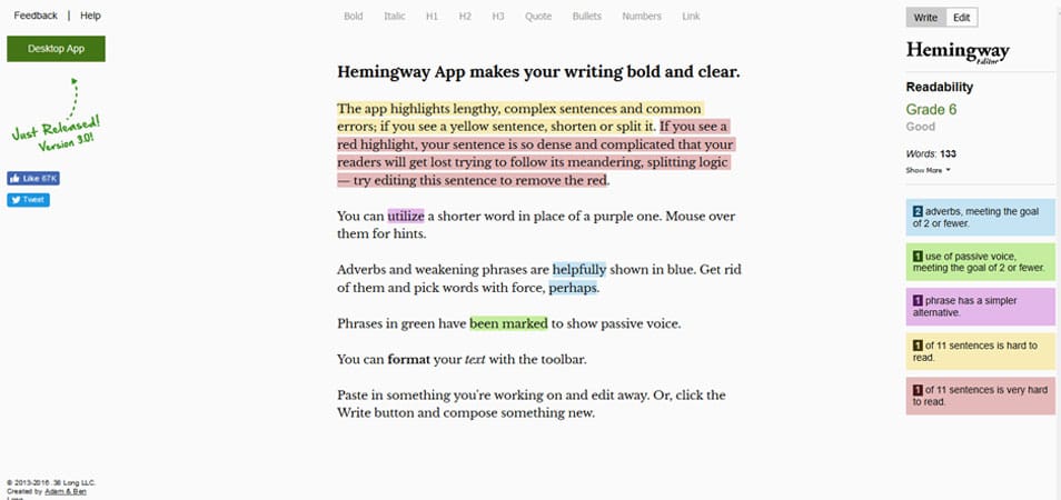 Hemingway App