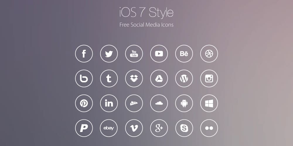 iOS7 Style Social Media Icons