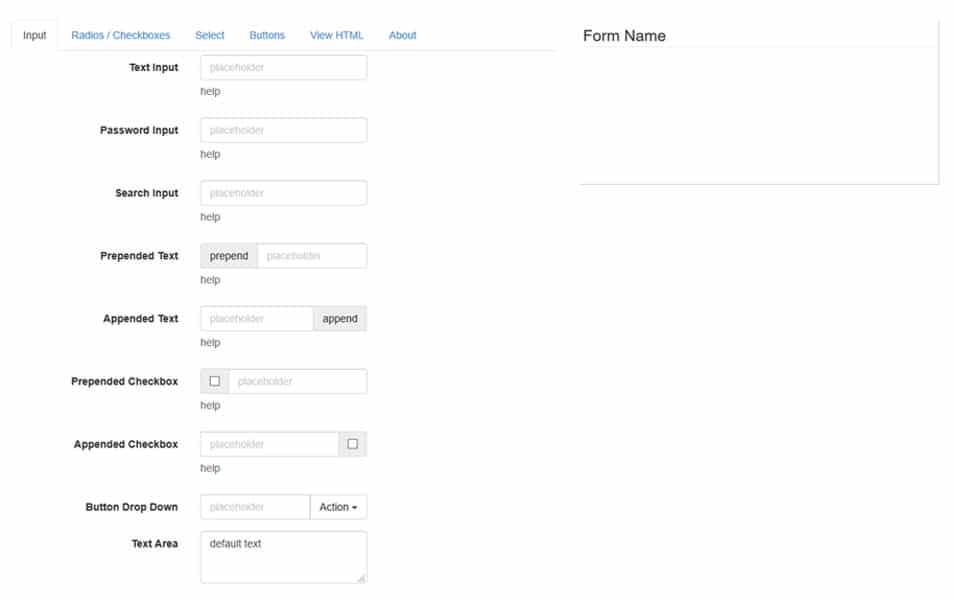 Build form bootstrap