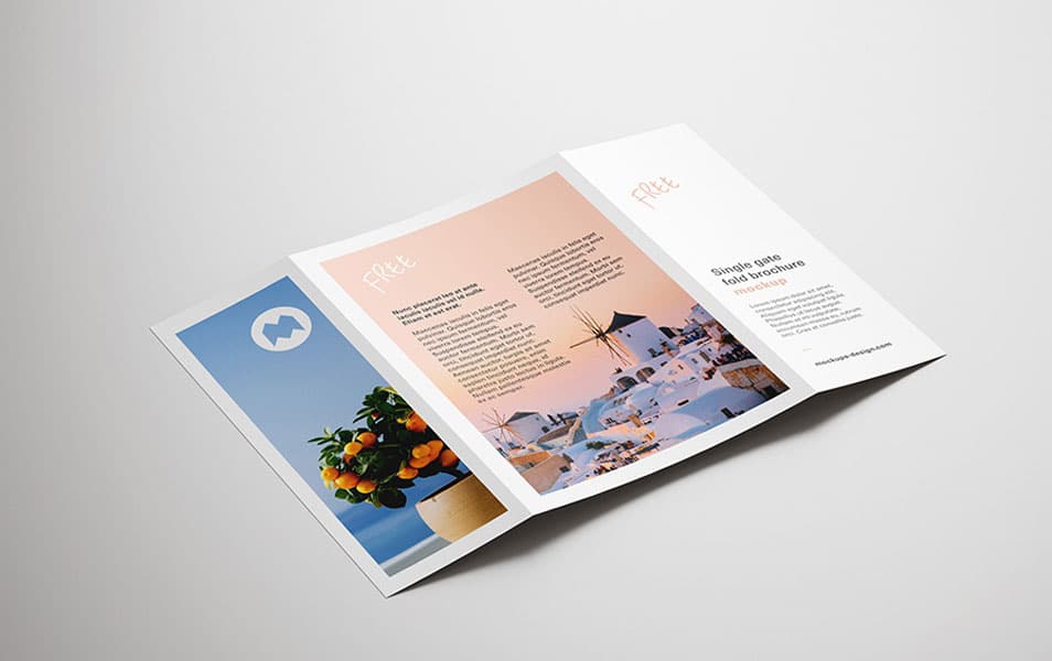 Download Free Single Gate Fold Brochure Mockup » CSS Author