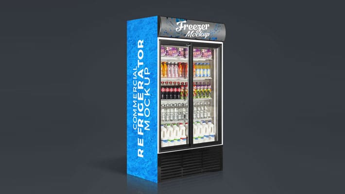 Download Free Commercial Refrigerator, Cooler / Freezer Mockup PSD ...