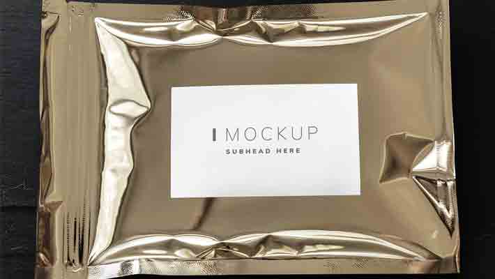 Download Resealable Metallic Packaging Bag Mockup Css Author PSD Mockup Templates