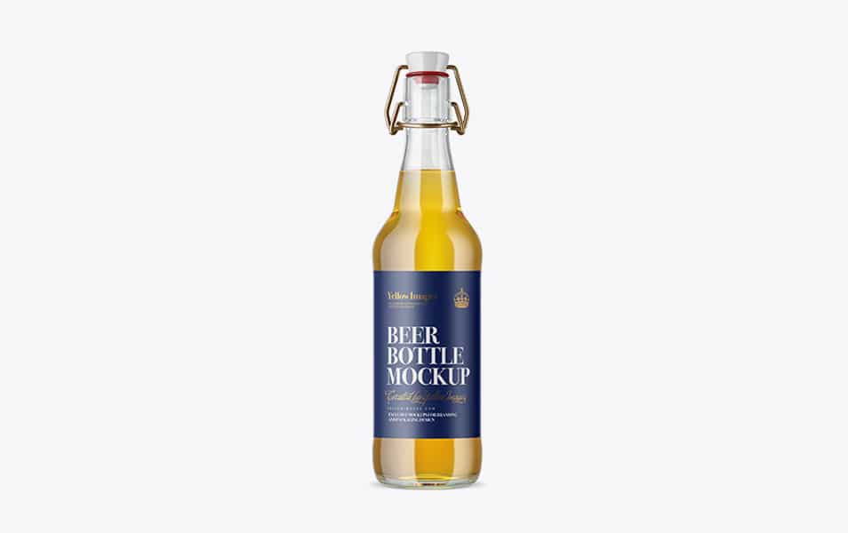 Download Clear Glass Beugel Beer Bottle Mockup » CSS Author