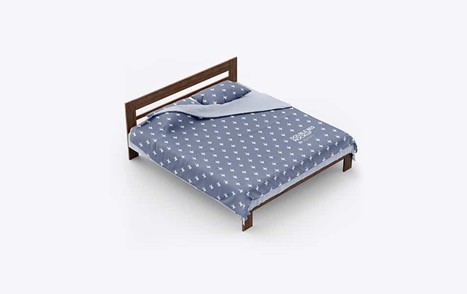 Download Double Bed With Cotton Linens Mockup » CSS Author